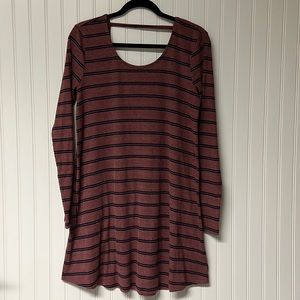 RVCA Red and Black Striped Dress